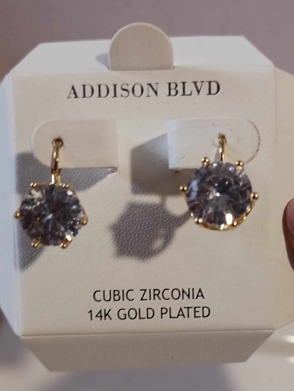 Addison Blvd ⚜️14K Gold Plated Cubic Zirconia Drop Earrings in Clear